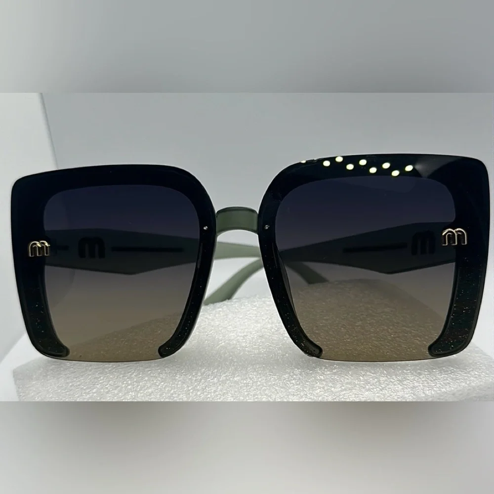 Oversized Square Sunglasses, Gradient Lens, UV Protection, M